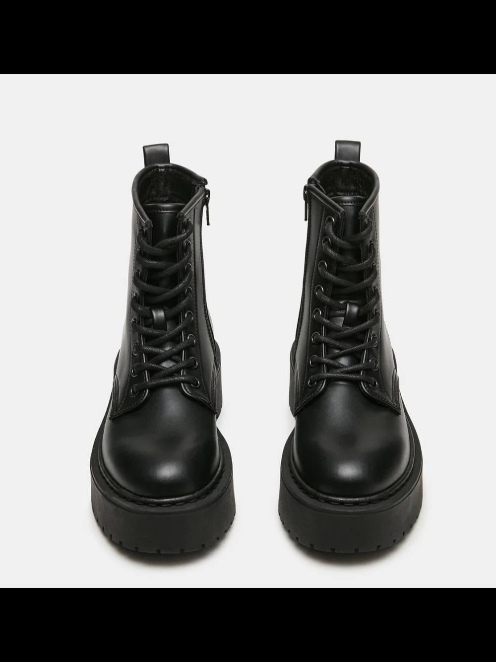 STEVE MADDEN Black Women's Combat Boots - Classic Lace-Up Platform